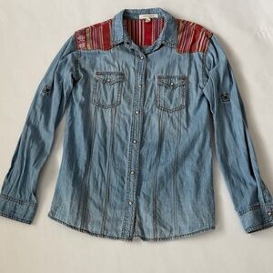 Life in Progress Blue and Red Button Down Shirt